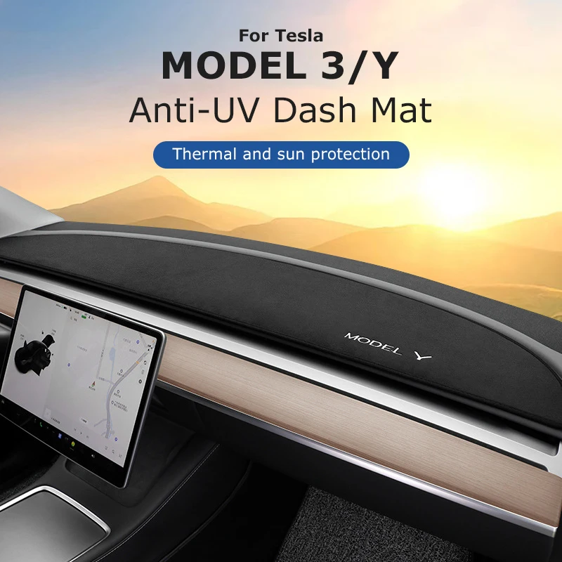 Anti-UV Dashboard Cover For Tesla Model 3 Y S Highland