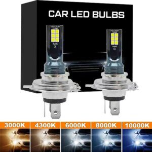2Pcs Super Bright Car LED Headlight & Fog Bulbs H4 H7 H1 H3 H8 H9 H11 9005 9006 12V/24V 80W