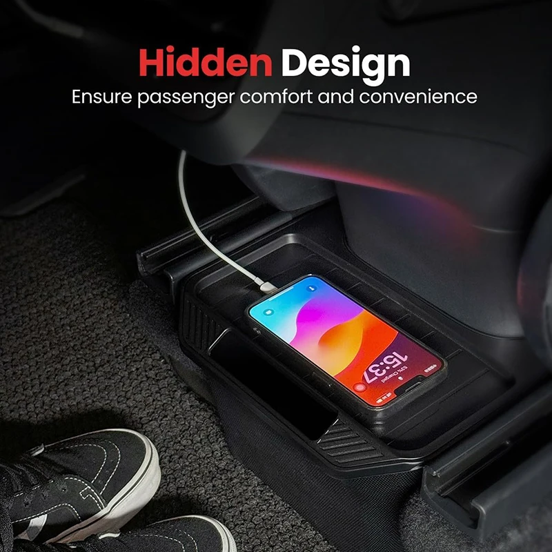 Tesla Model Y 2021-2024 Rear Seat Storage Box | TPE Backseat Bin & Rubbish Can