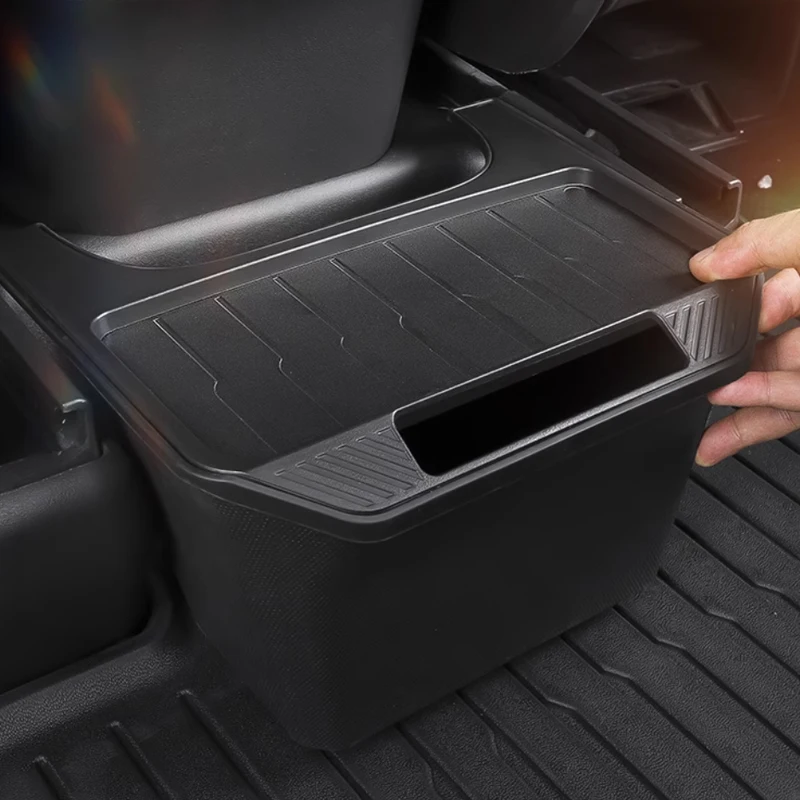 Tesla Model Y 2021-2024 Rear Seat Storage Box | TPE Backseat Bin & Rubbish Can