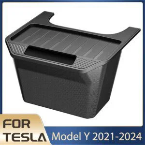 Tesla Model Y 2021-2024 Rear Seat Storage Box | TPE Backseat Bin & Rubbish Can