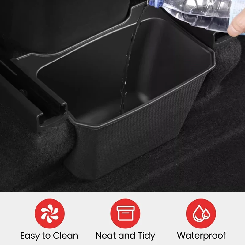 Tesla Model Y 2021-2024 Rear Seat Storage Box | TPE Backseat Bin & Rubbish Can