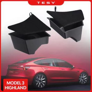 2024 Tesla Model 3 Highland Rear Boot Left Side Storage Box with Cover | Organiser & Partition Accessories
