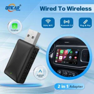 Wireless CarPlay & Android Auto 2-in-1 Smart Dongle 2024 | 5G WiFi for iPhone & Android – Compatible with Volvo, Benz, Kia, VW, MG, Chery