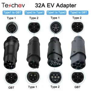 Reliable 32A EV Charger Adaptor | Type 1 to Type 2, Type 2 to GBT Electric Vehicle Connector