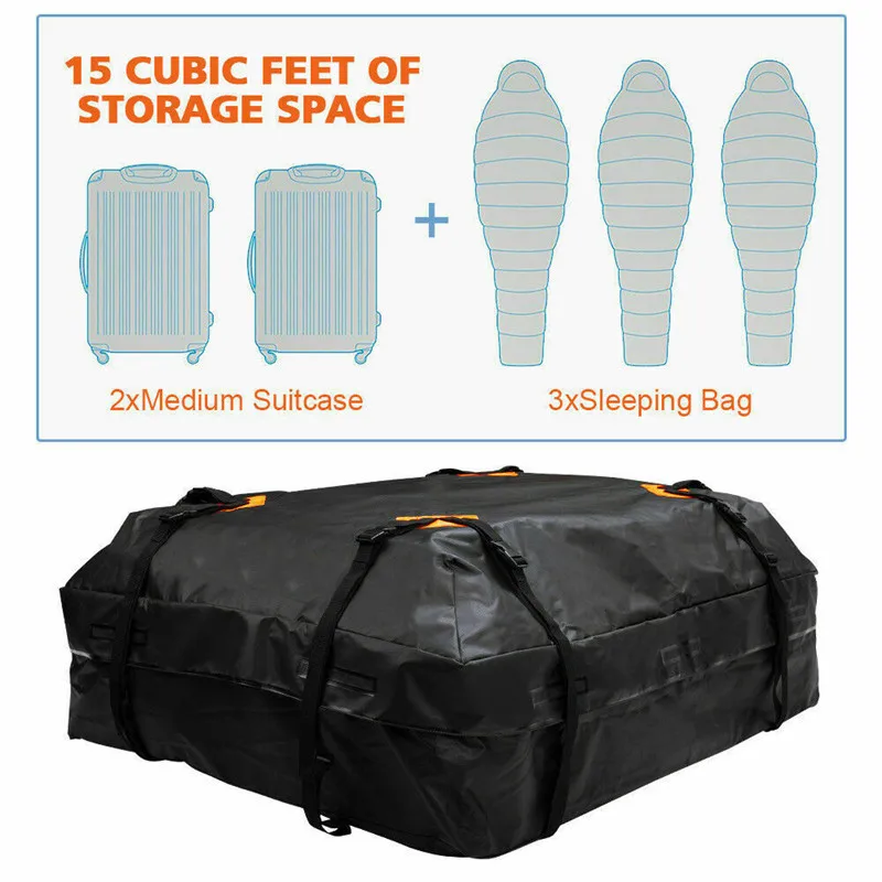 420D/600D Roof Luggage Bag 425L Luggage Bag Car Roof Luggage Rack Waterproof Universal Luggage Bag Travel Camping Vehicle Storag