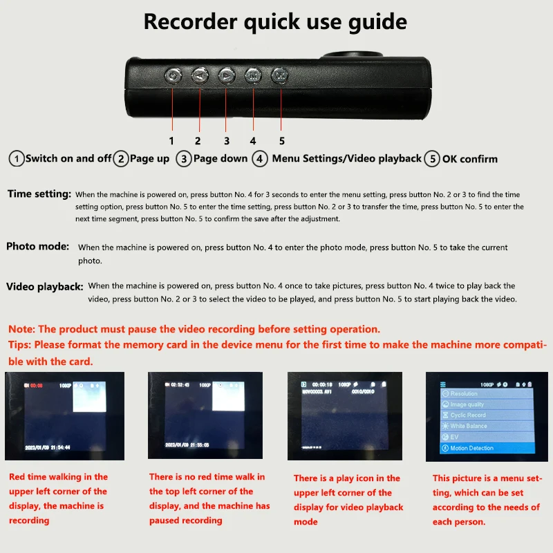 Dash Cam with IR Night Vision | 1080P 3-Camera DVR Video Recorder