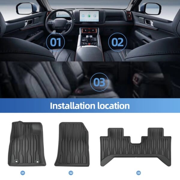 Premium TPE Floor Mats for BYD Shark 2024–2025 – Waterproof Full Set with Boot Liner - Image 2