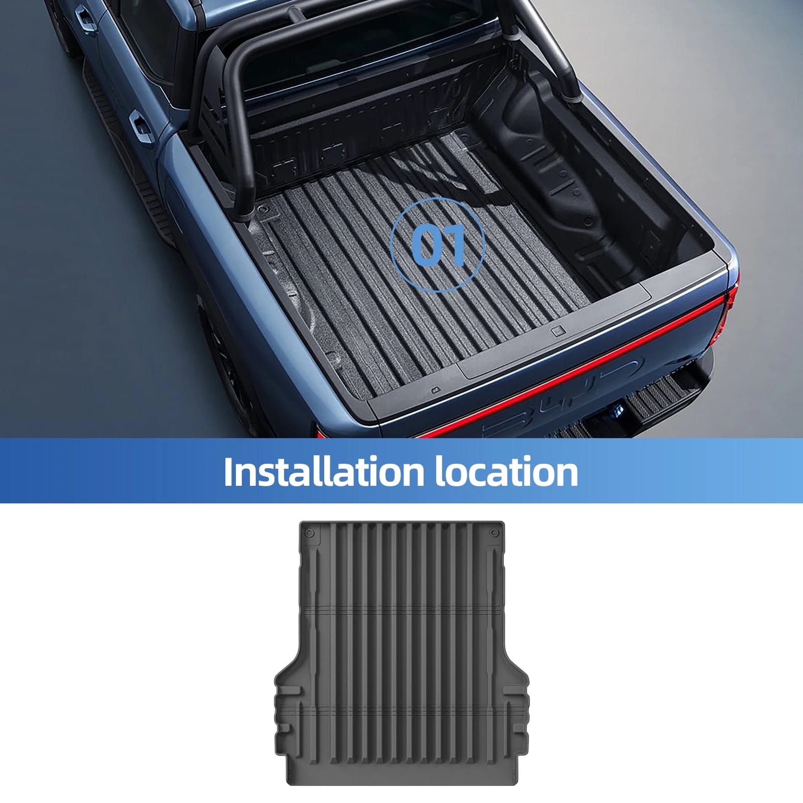 LUCKEASY for BYD SHARK 2024 2025 Car Floor Mats TPE Waterproof Foot Pad Auto Pickup Interior Accessories Cargo Liner Trunk Mat